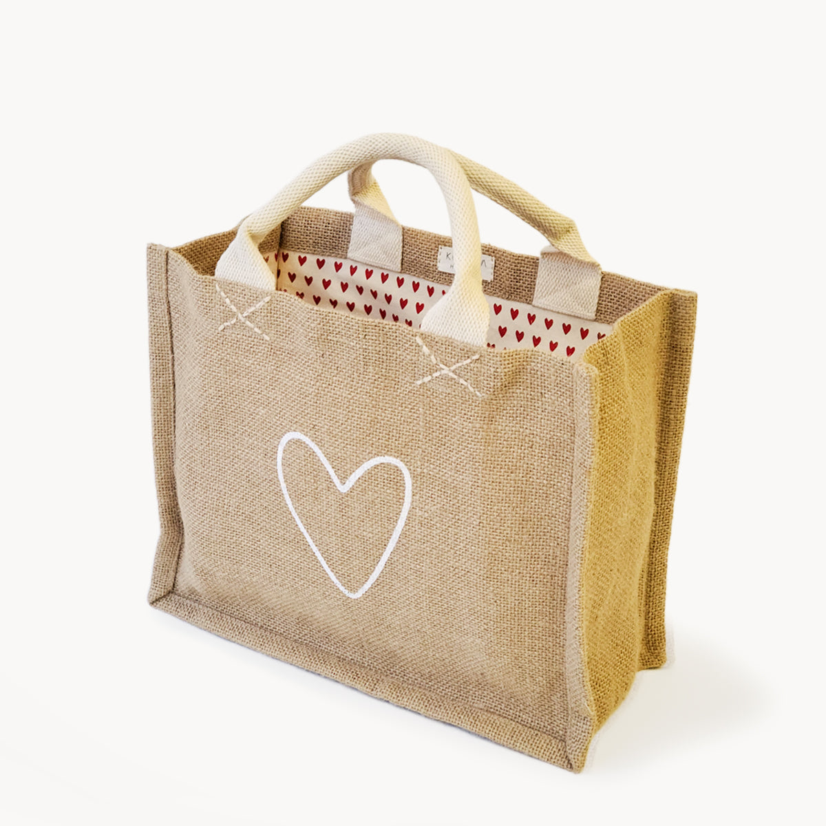 Jute Canvas Gift Bag - Love