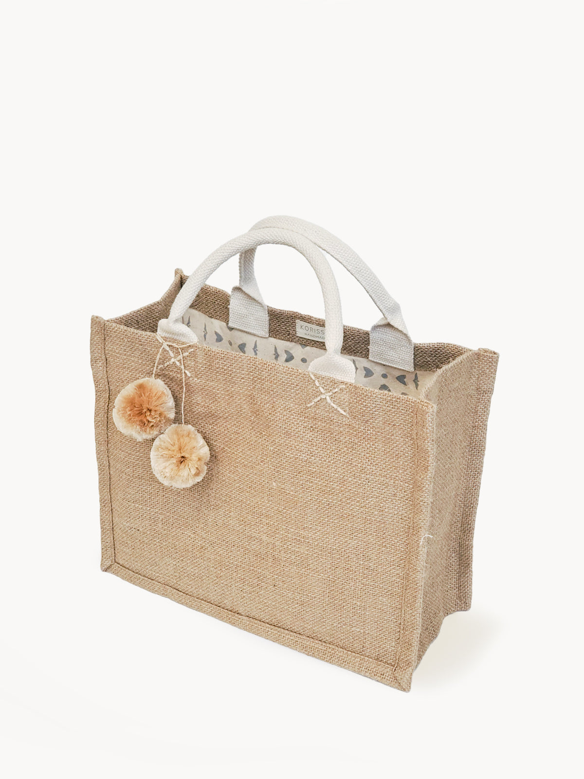 Gift & Market Tote Bag | Pompom (10” H x 12.5”W x 6”D)-0