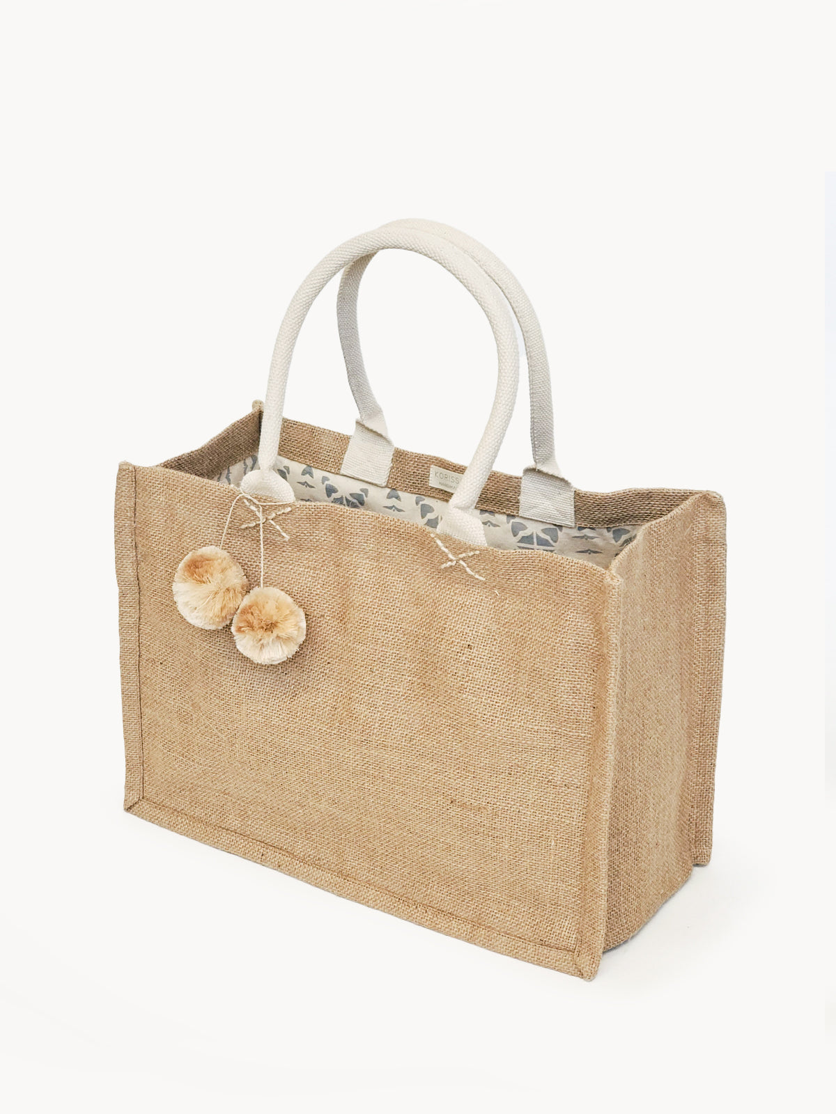 Gift & Market Tote Bag | Pompom (11” H x 15”W x 7.5”D)-0