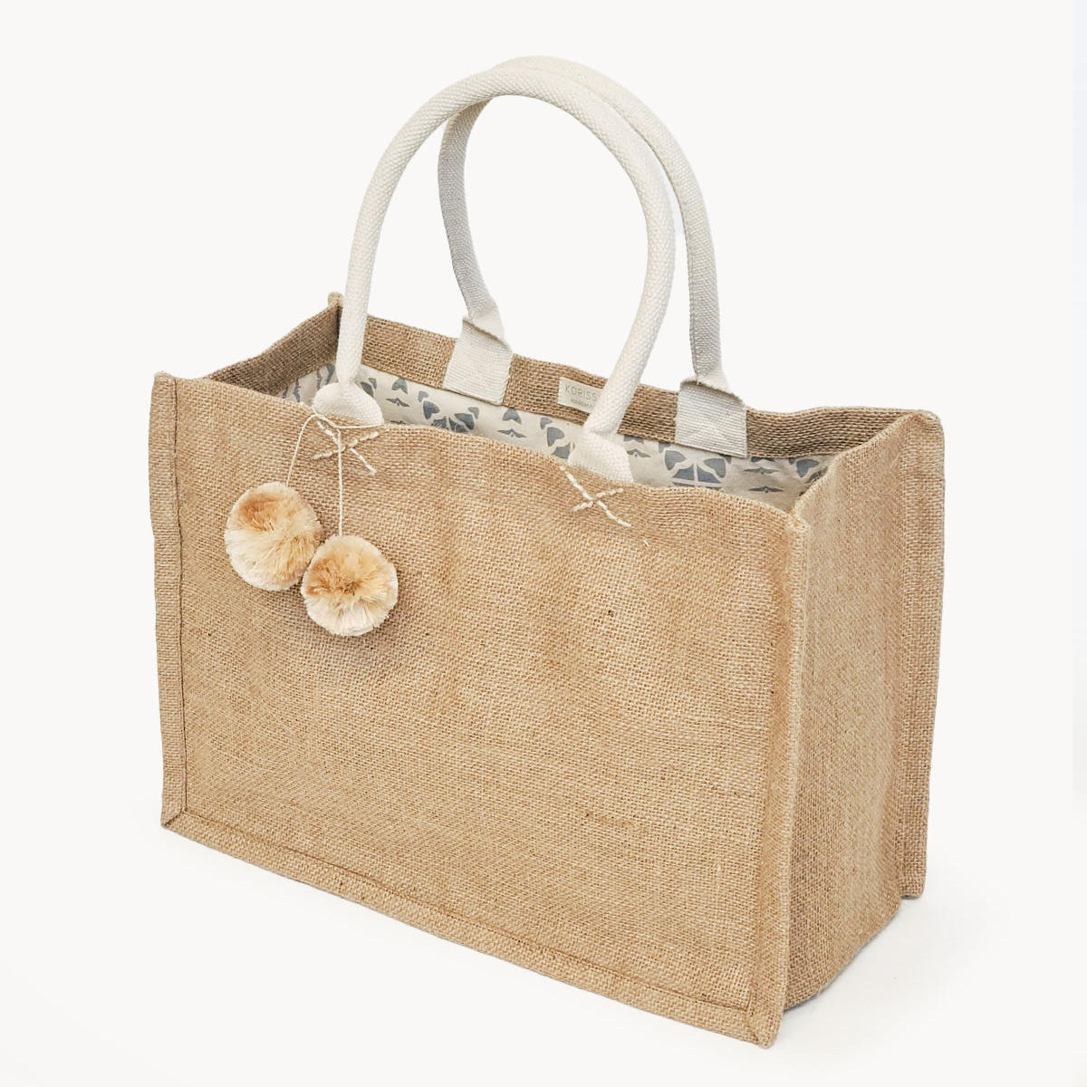 Gift & Market Tote Bag | Pompom (11” H x 15”W x 7.5”D)