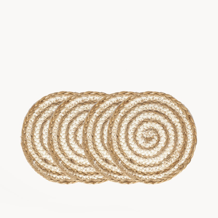 Kata Spiral Coaster Trivet - Natural (Set of 4)