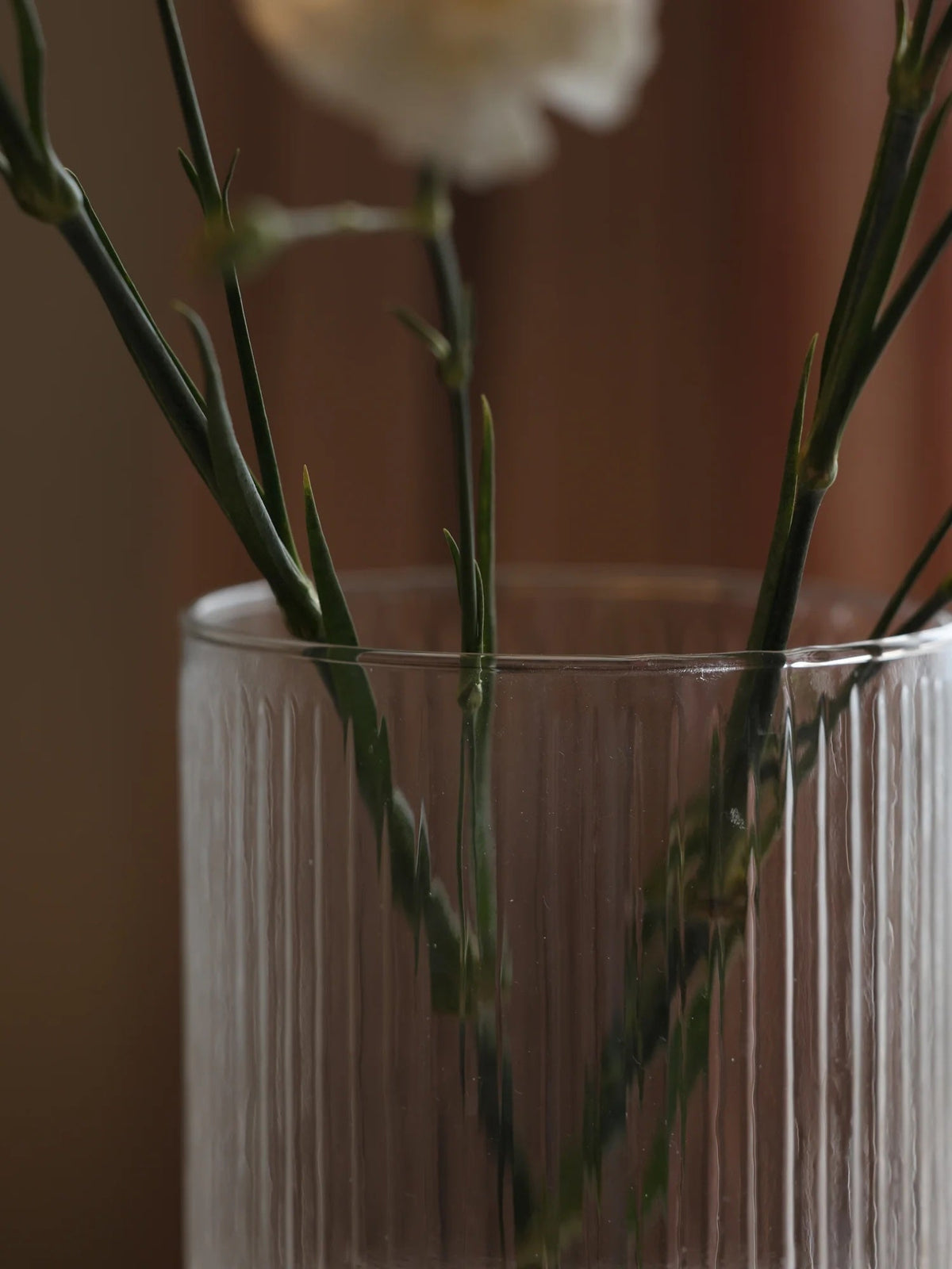 Fluted Glass Vase/Planter, Tall