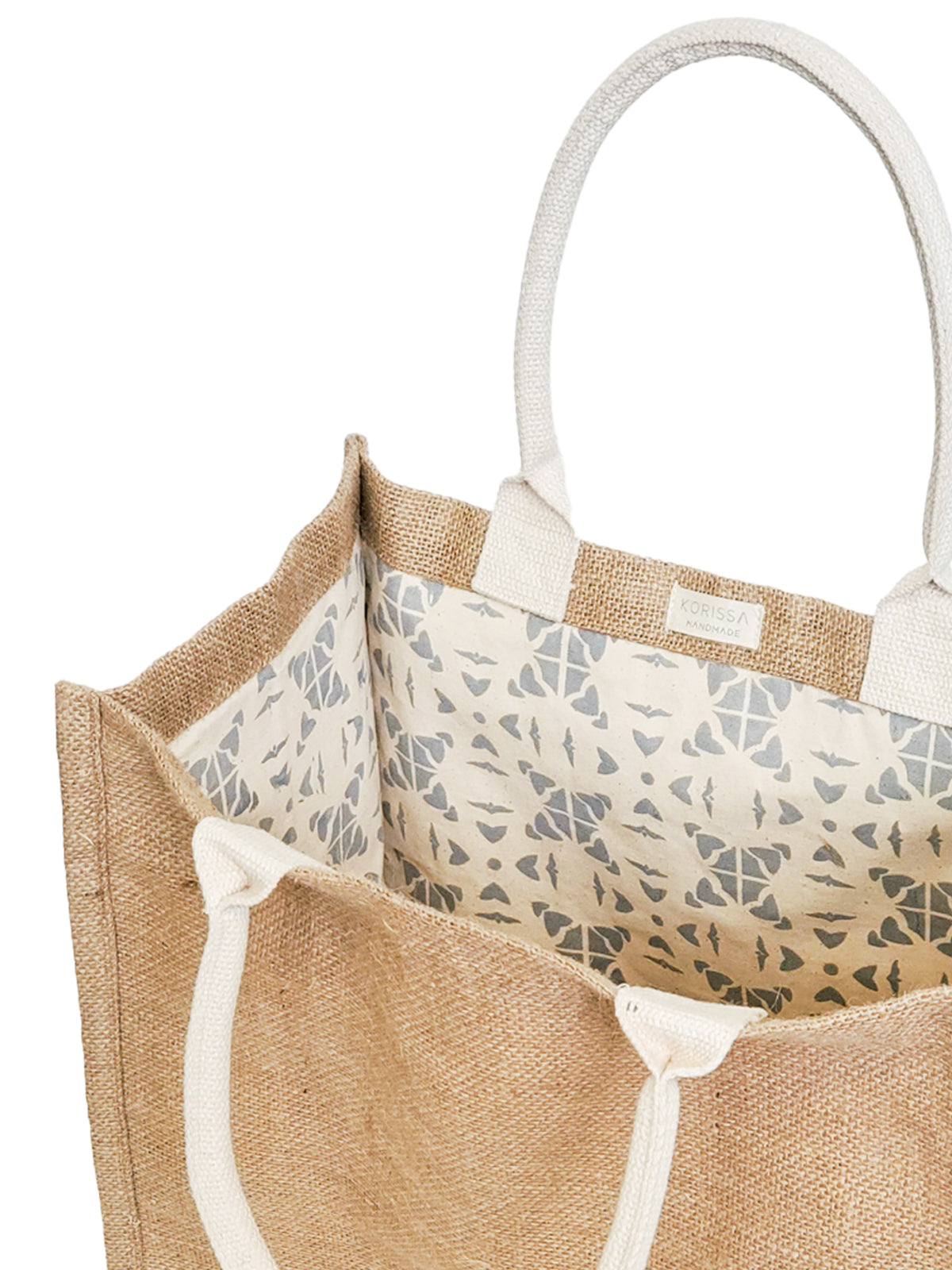 Gift & Market Tote Bag | Pompom (16”H x 15”W x 9"D)-3