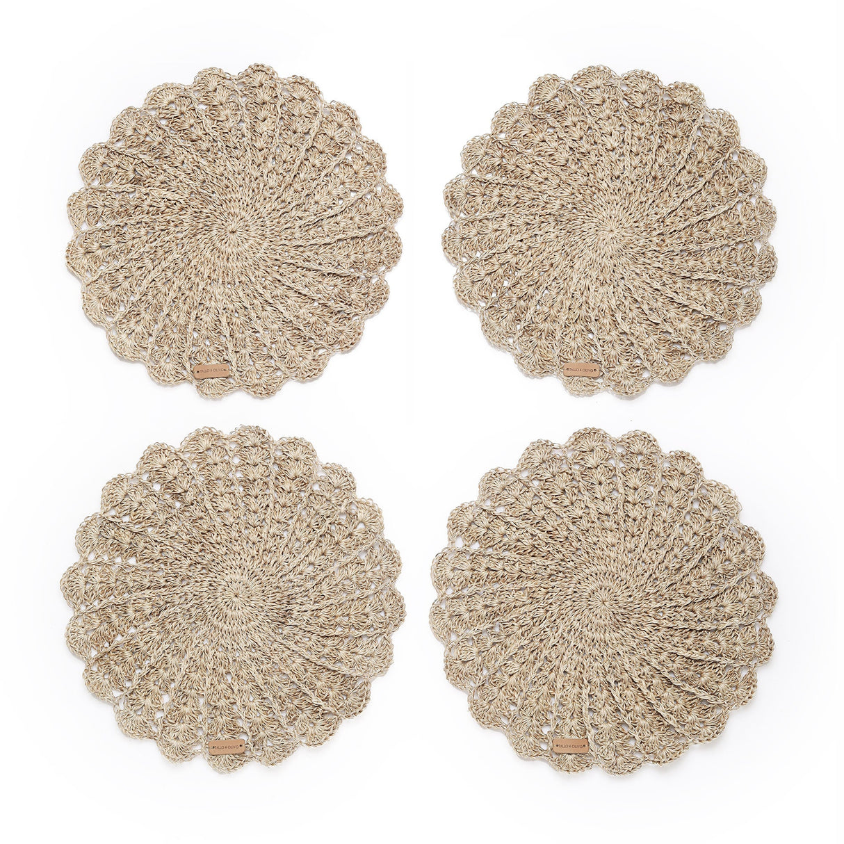 S/4 Hand Crocheted Round Placemat - Gio
