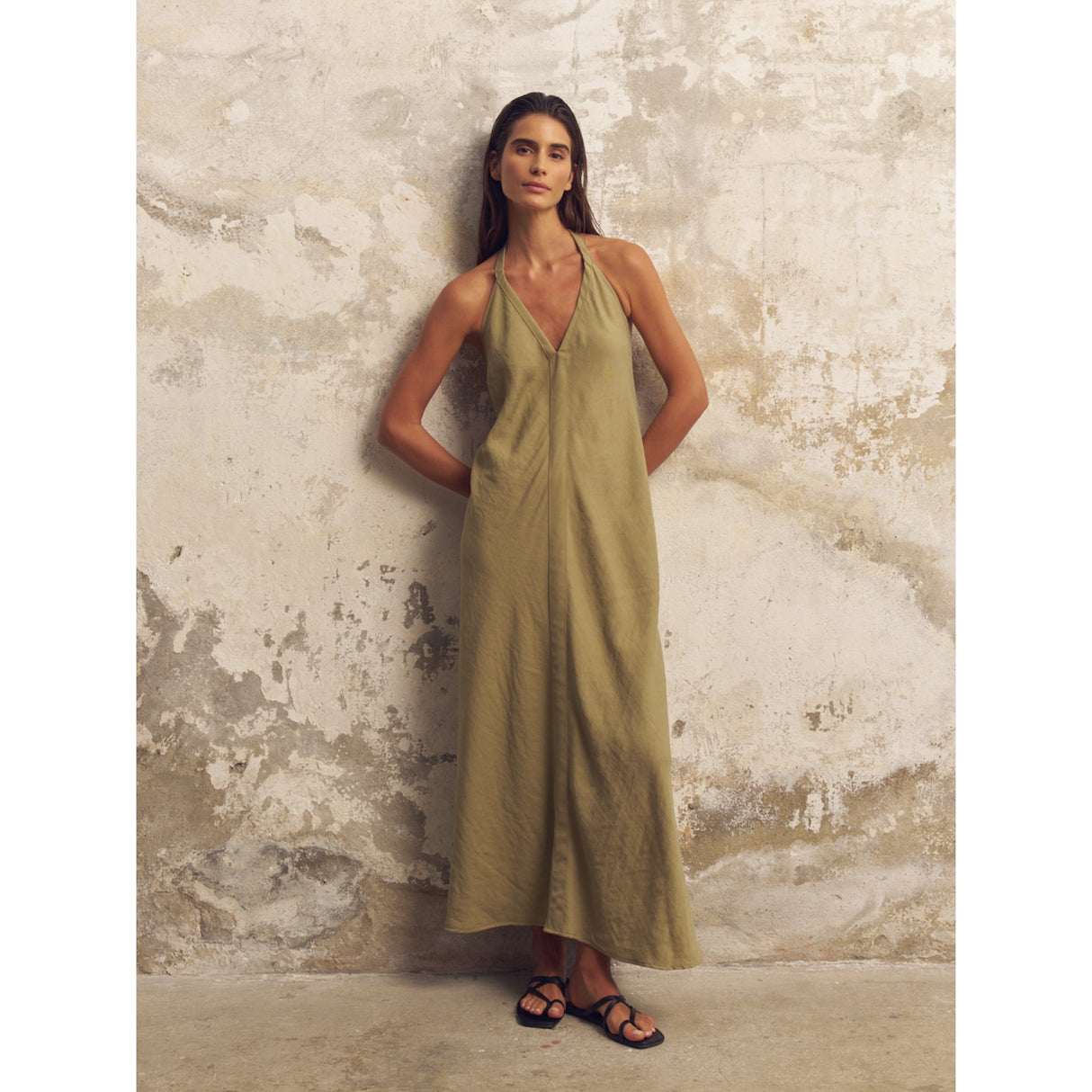 Zoe Maxi Dress - Khaki Green - Sumiye Co