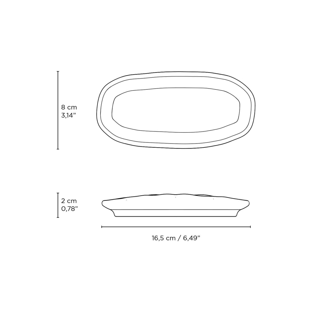 Shallow Organic Oval Platter Mini Set of 4