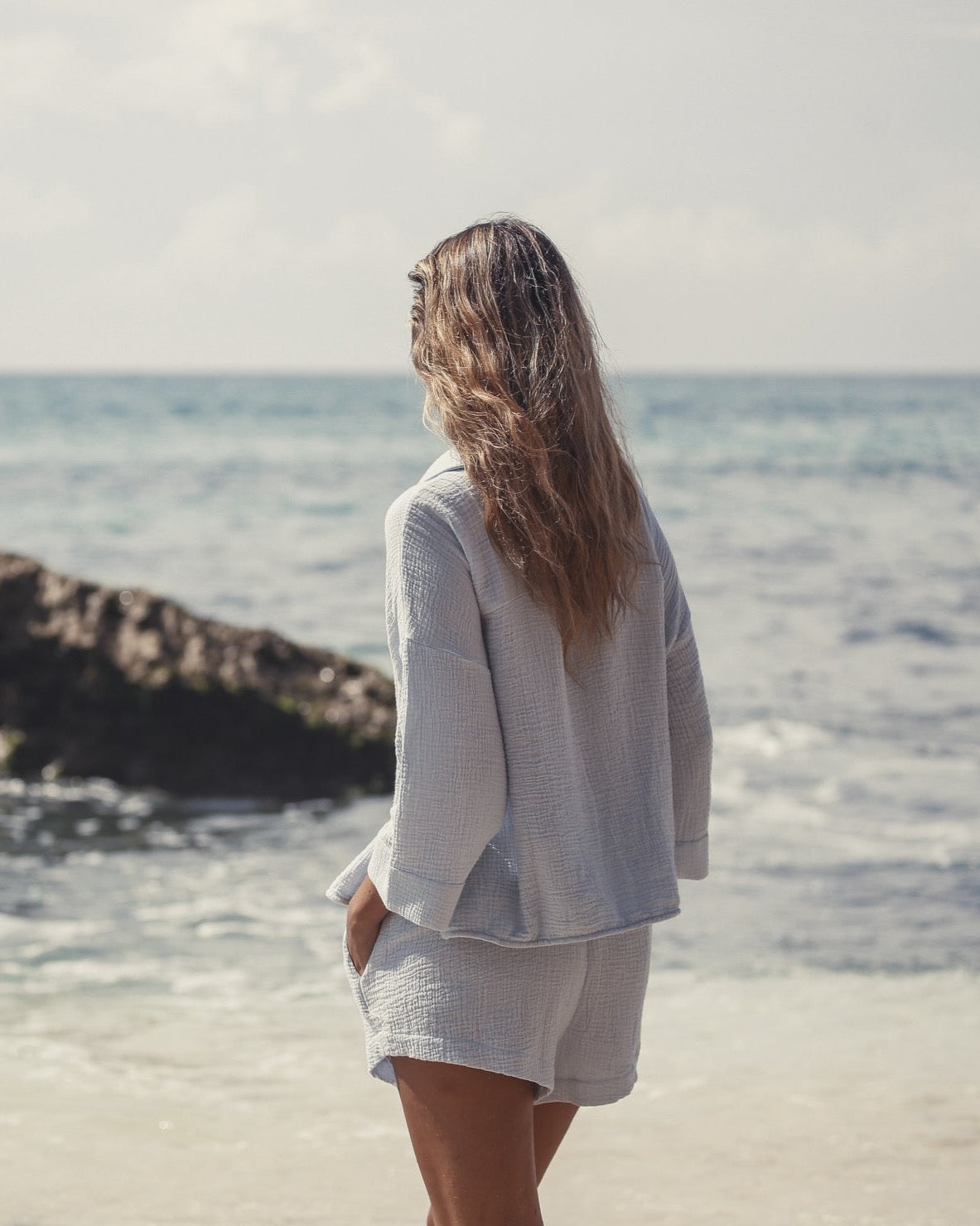 Echo Mini Shirt - Baby Blue - Sumiye Co