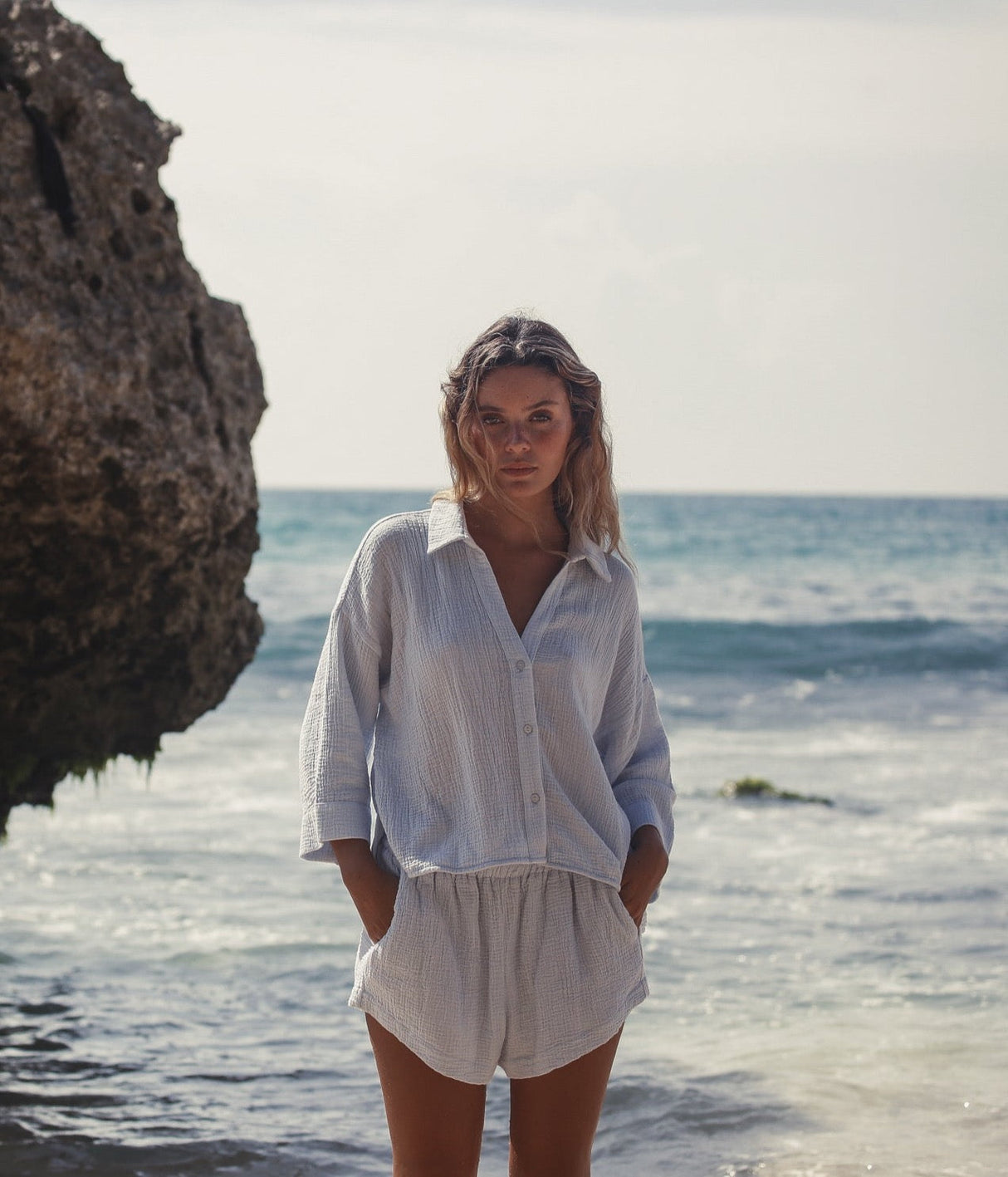 Echo Mini Shirt - Baby Blue - Sumiye Co