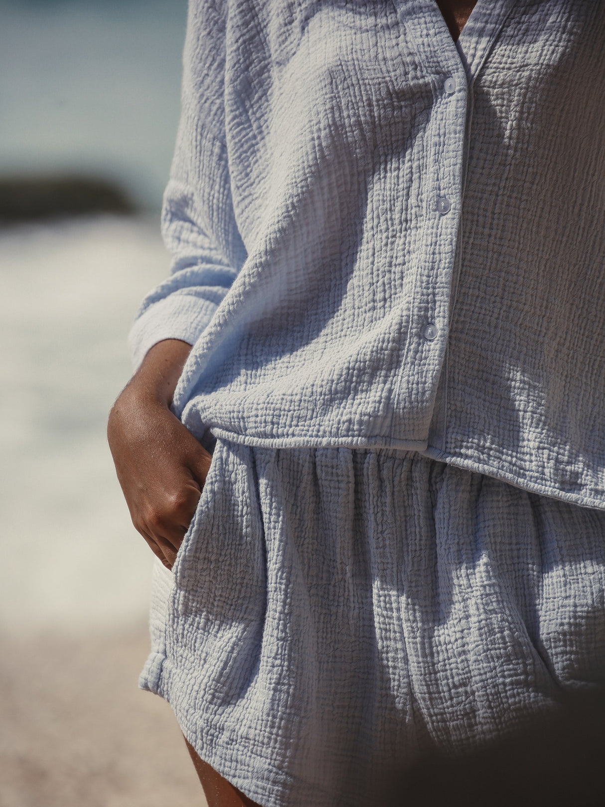 Echo Mini Shirt - Baby Blue - Sumiye Co