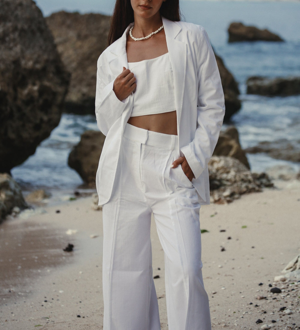 Pera Blazer - White - Sumiye Co