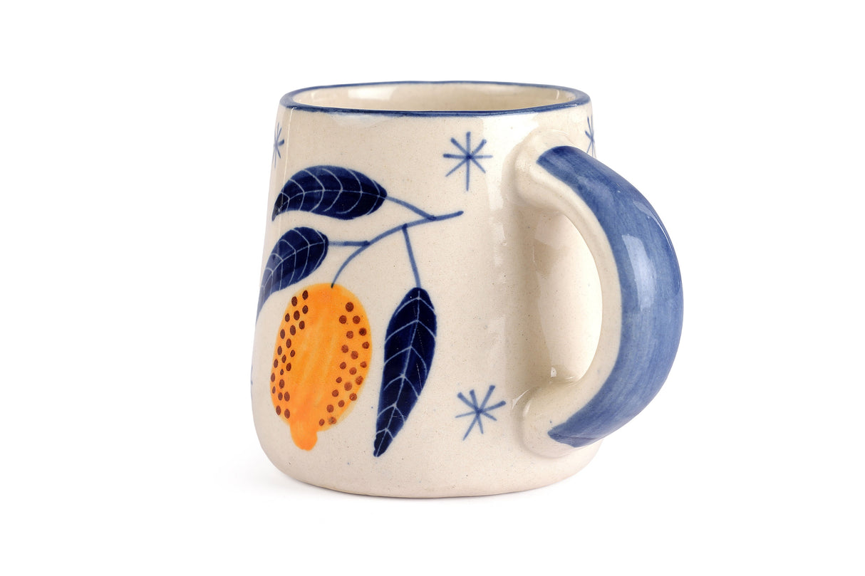 Lemon Coffee Mug- Yellow , 3.5 X 3 Inches ( Set of 2 )