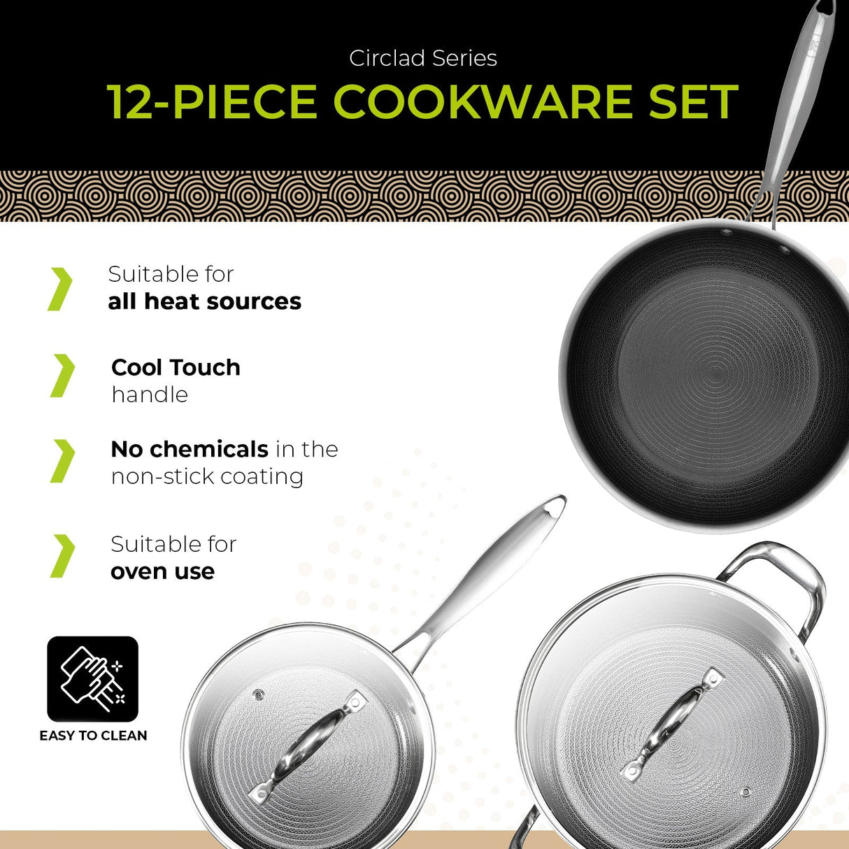 BE | LIVING CIRCLAD Series 12-Piece Cookware Set