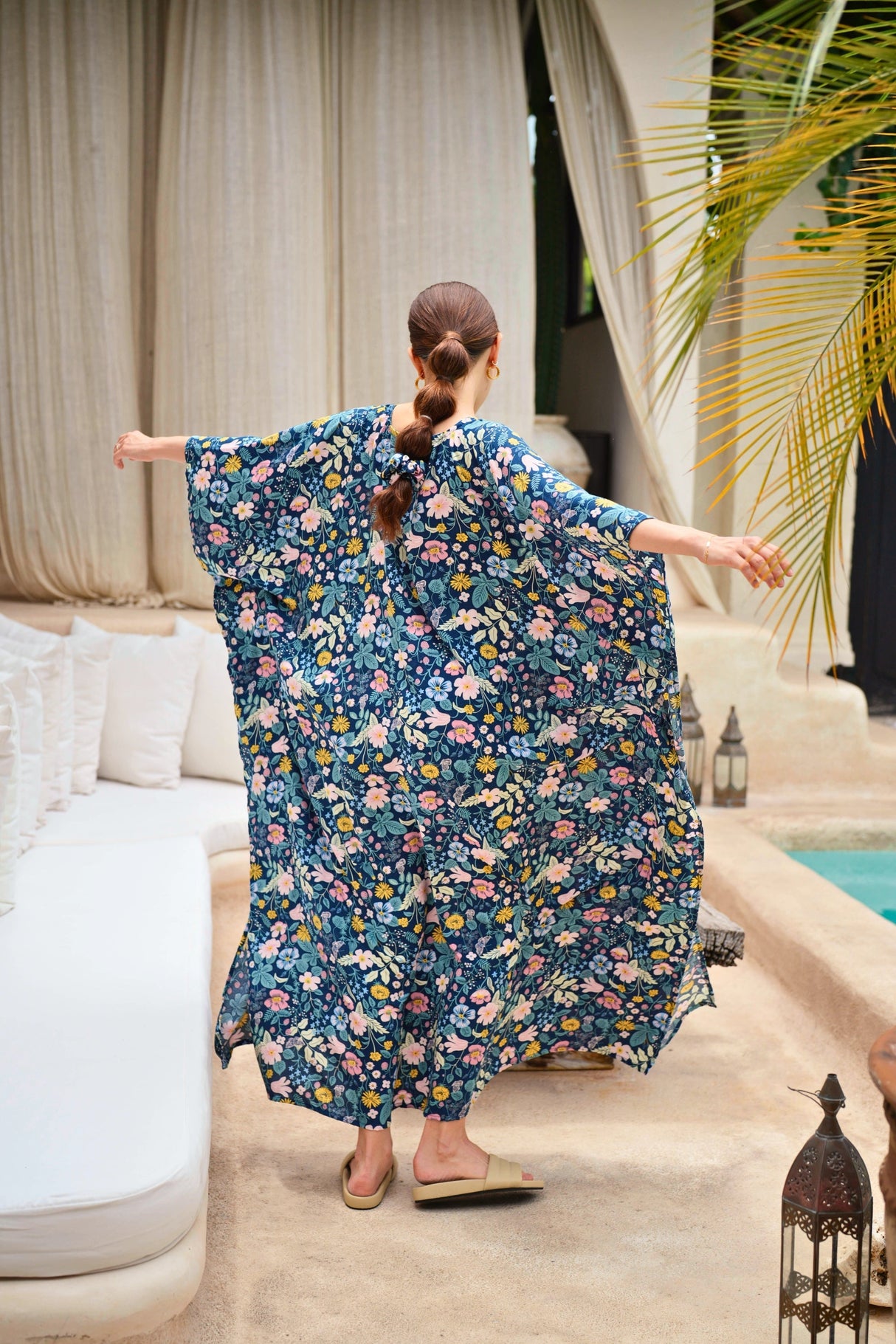 Oaklynn Kaftan Dress in Botanical - Sumiye Co