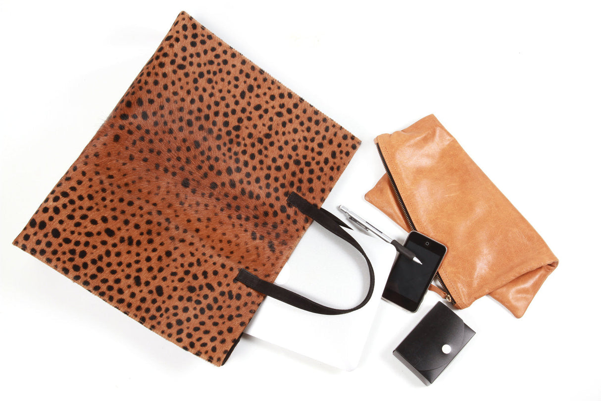 Tote-Leopard Genuine Calf Hair - Sumiye Co