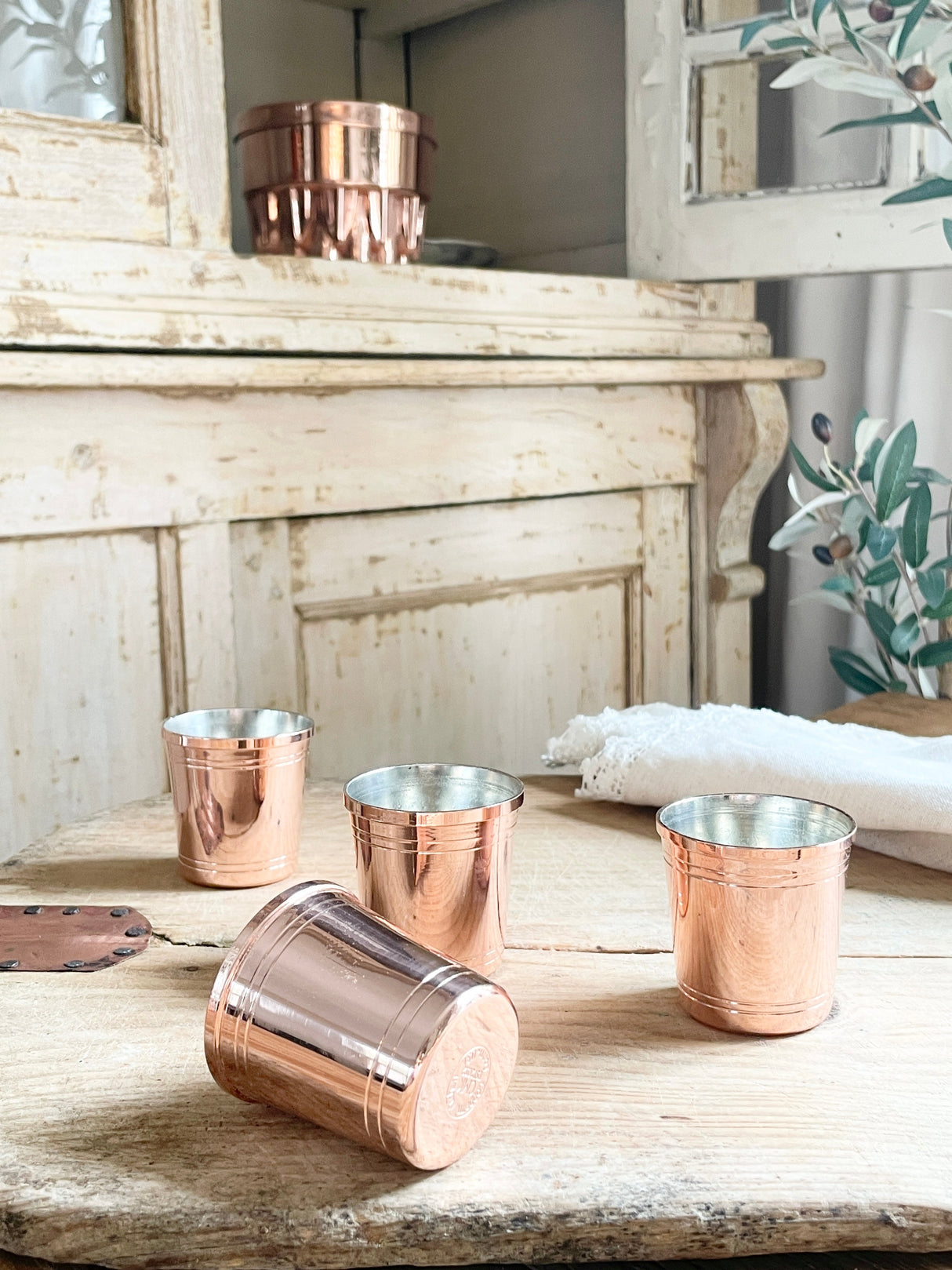 Copper Shot Glass Set/4 | Vintage Inspired - Sumiye Co