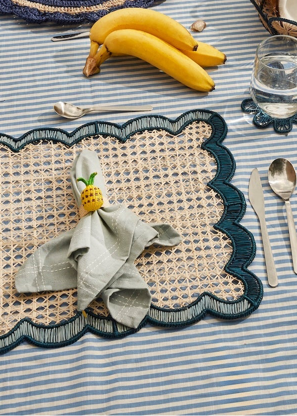 Pineapple Woven Napkin Rings (Set of 4)