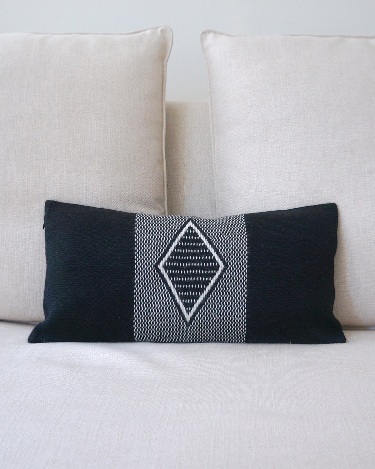 Diamante Lumbar Pillow in Black - Sumiye Co