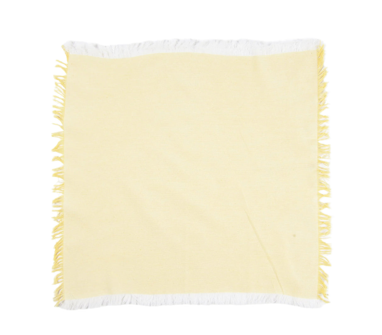 Fringe Borders Yellow Napkins (Set of 4), 18 Inch- 2 SETS - Sumiye Co