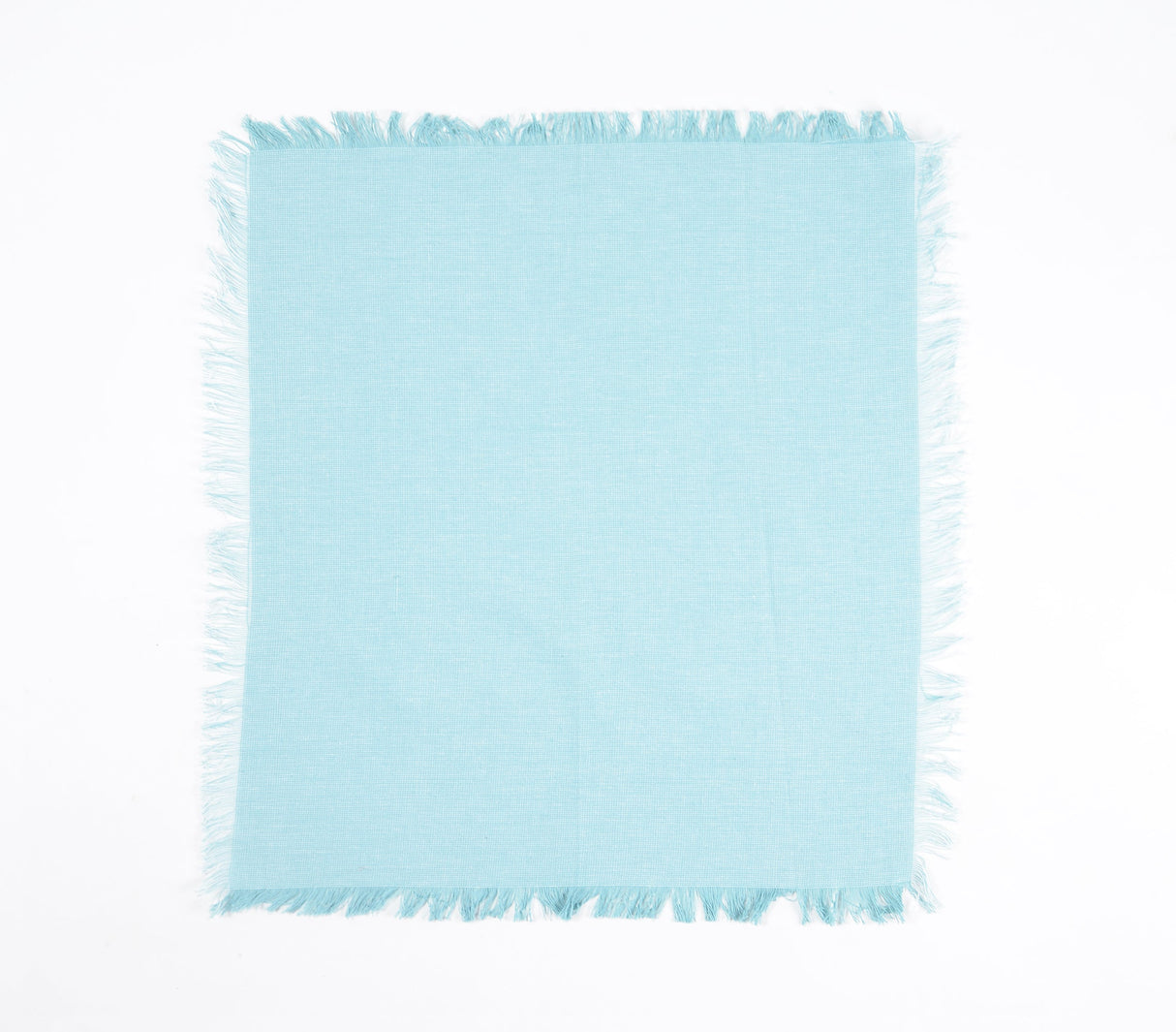 Fringe Borders Blue Napkins (Set of 4), 18 Inch- 2 SETS - Sumiye Co