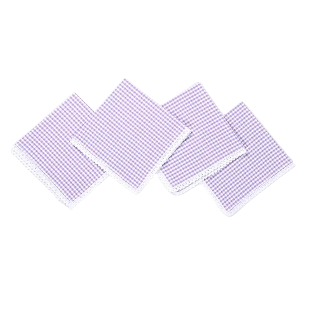 Checkered Purple Table Napkins (Set of 4) - Sumiye Co
