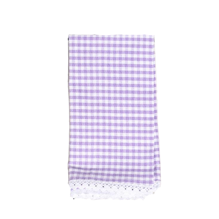 Purple and white checkered cloth napkin