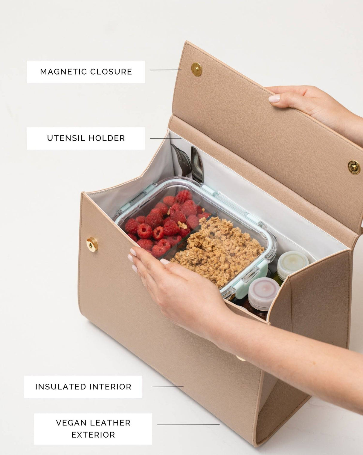 The Large Luncher - Cream | Designer Lunch Bags & Totes - Sumiye Co