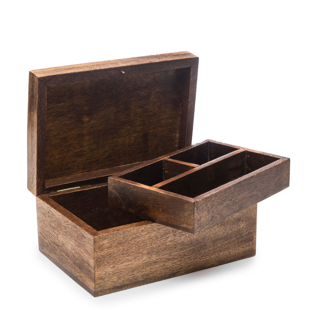 Aranyani Tree of Life Jewelry Box With Tray - Hand Carved Wood by Matr Boomie - Sumiye Co