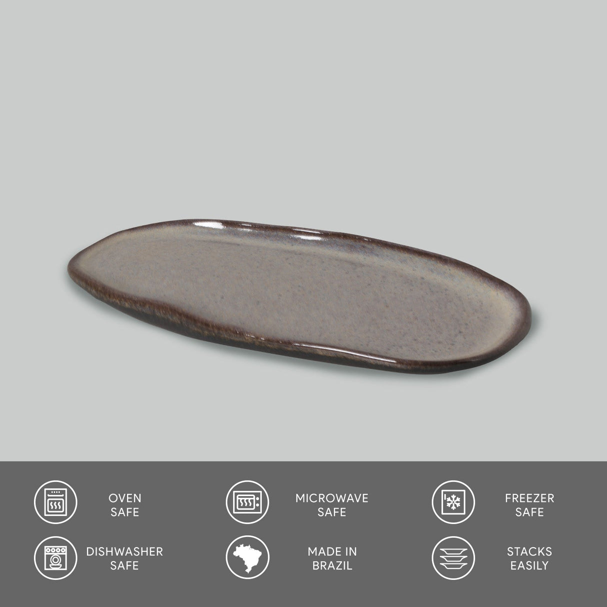 Shallow Organic Oval Platter Small Set of 4