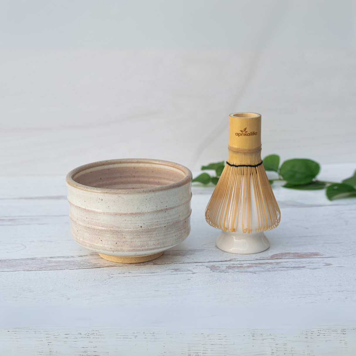 Beige Ceramic Matcha Bowl