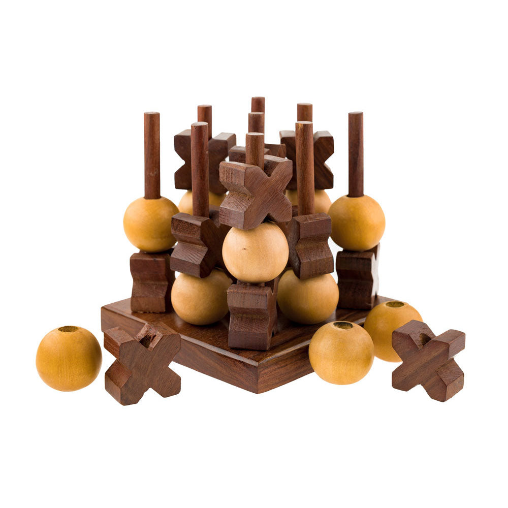 3D Tic Tac Toe Game Set - Handcrafted Wood by Matr Boomie - Sumiye Co