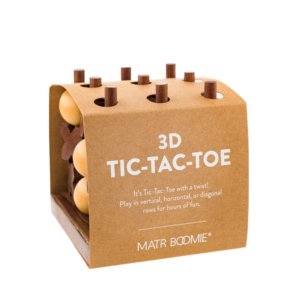 3D Tic Tac Toe Game Set - Handcrafted Wood by Matr Boomie - Sumiye Co