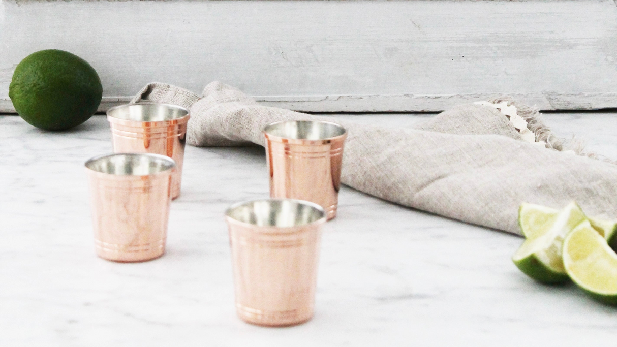 Copper Shot Glass Set/4 | Vintage Inspired - Sumiye Co
