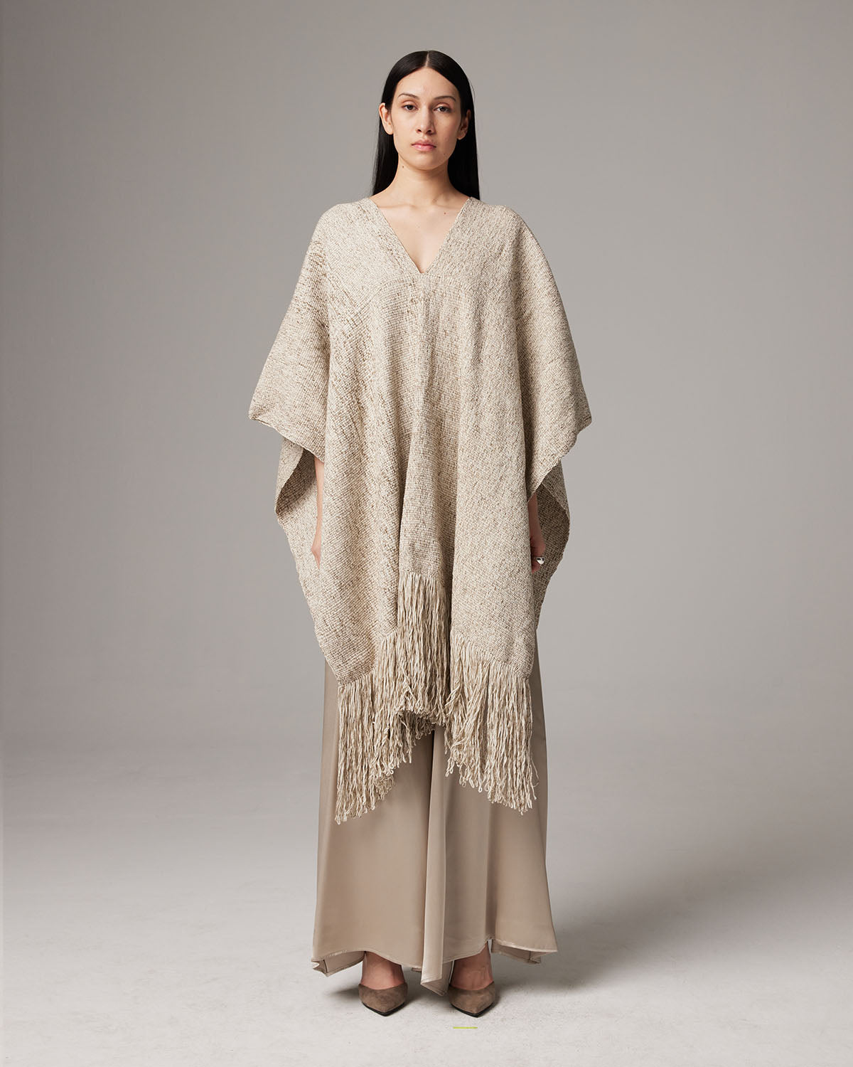 Long Marble Fringe Manta - Sumiye Co
