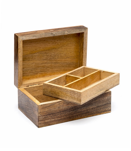 Indukala Moon Phase Jewelry Box With Tray - Wood Brass Inlay by Matr Boomie - Sumiye Co