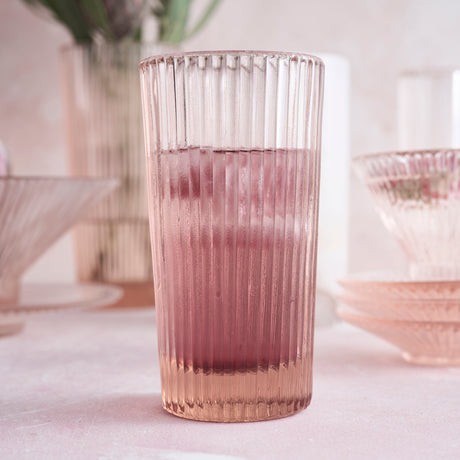 Pink Tall Glasses - Set of 4 - Sumiye Co