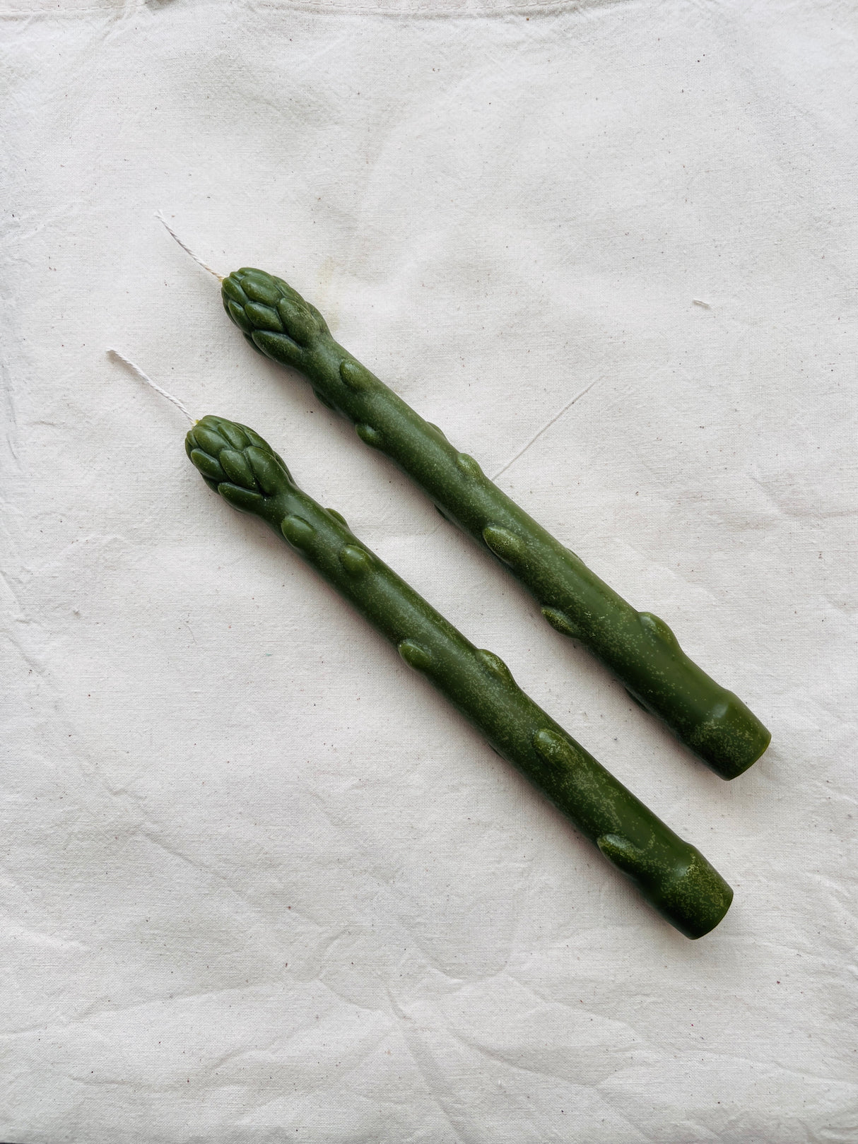 Handcrafted Asparagus Candles – Botanical Taper Candles – Set of 2 - Sumiye Co