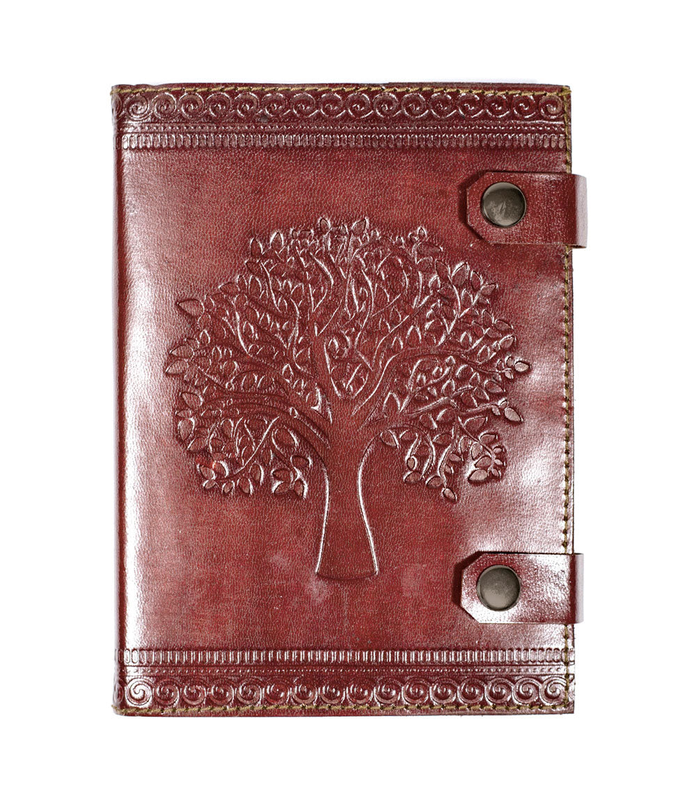Aranyani Tree of Life 5x7 Leather Journal - Refillable Recycled Paper by Matr Boomie - Sumiye Co