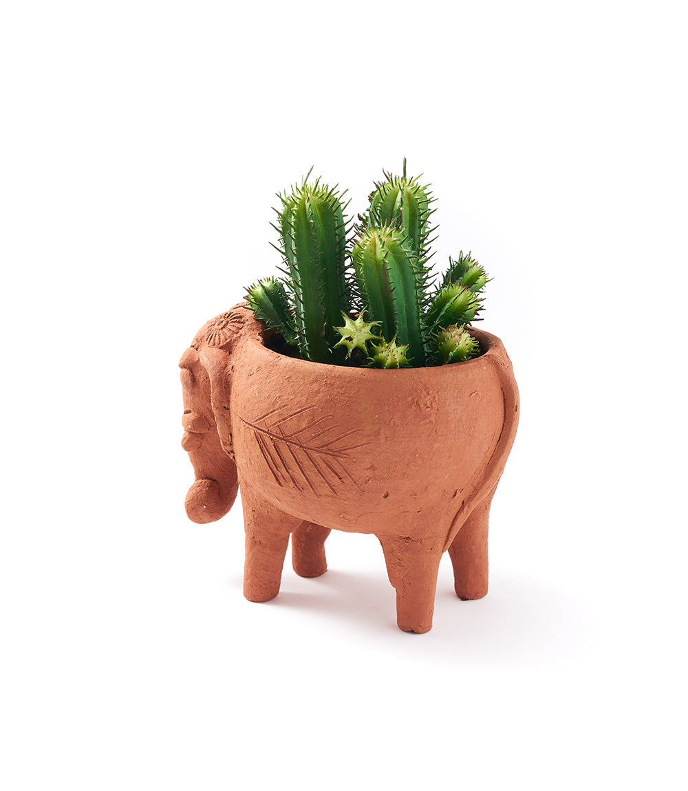 Rakshana Elephant Plant Pot - Terracotta by Matr Boomie - Sumiye Co