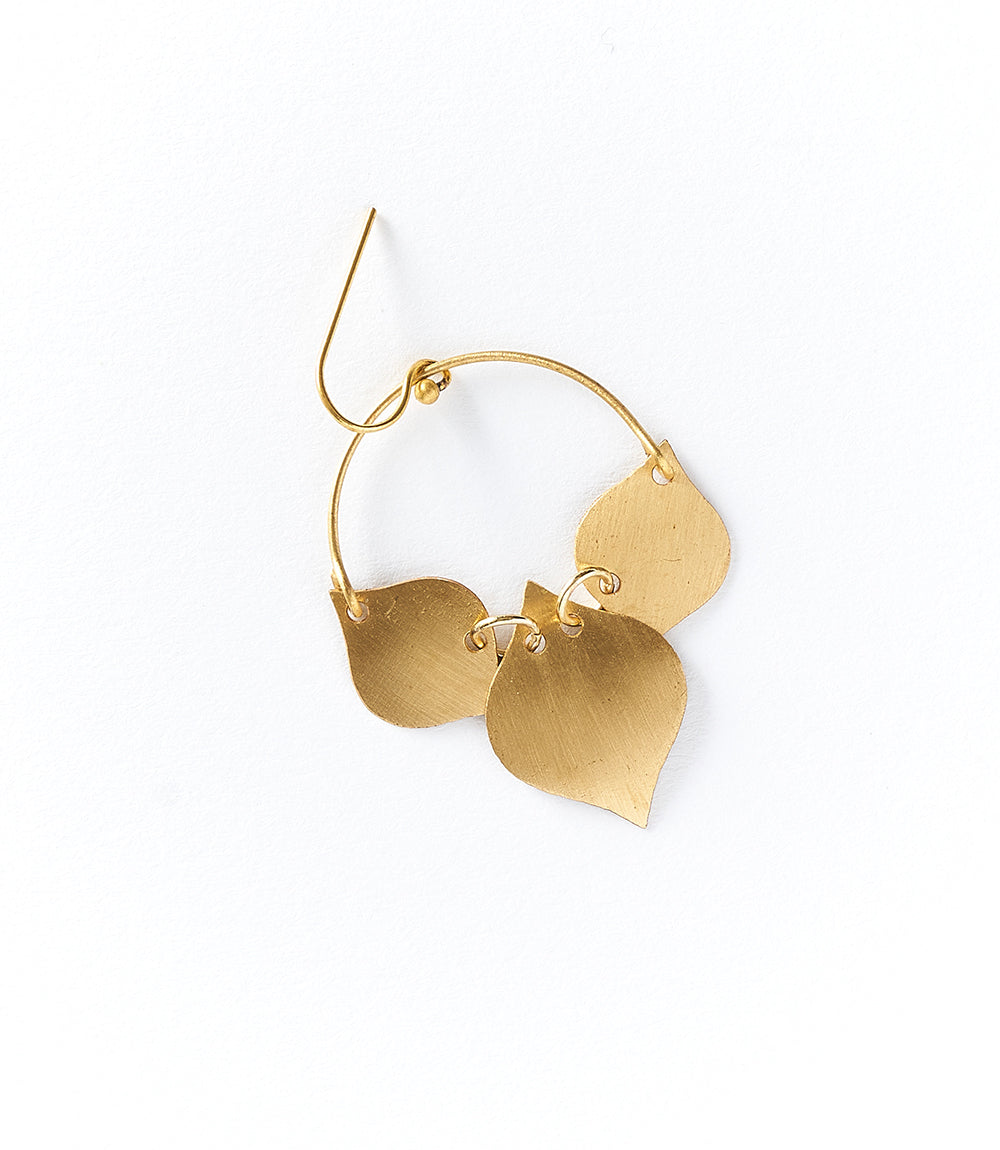 Chameli Leaf Gold Drop Earrings by Matr Boomie - Sumiye Co