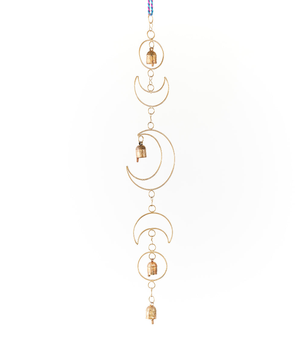 Indukala Large Moon Phase Bell Wind Chime - Home Decor by Matr Boomie - Sumiye Co