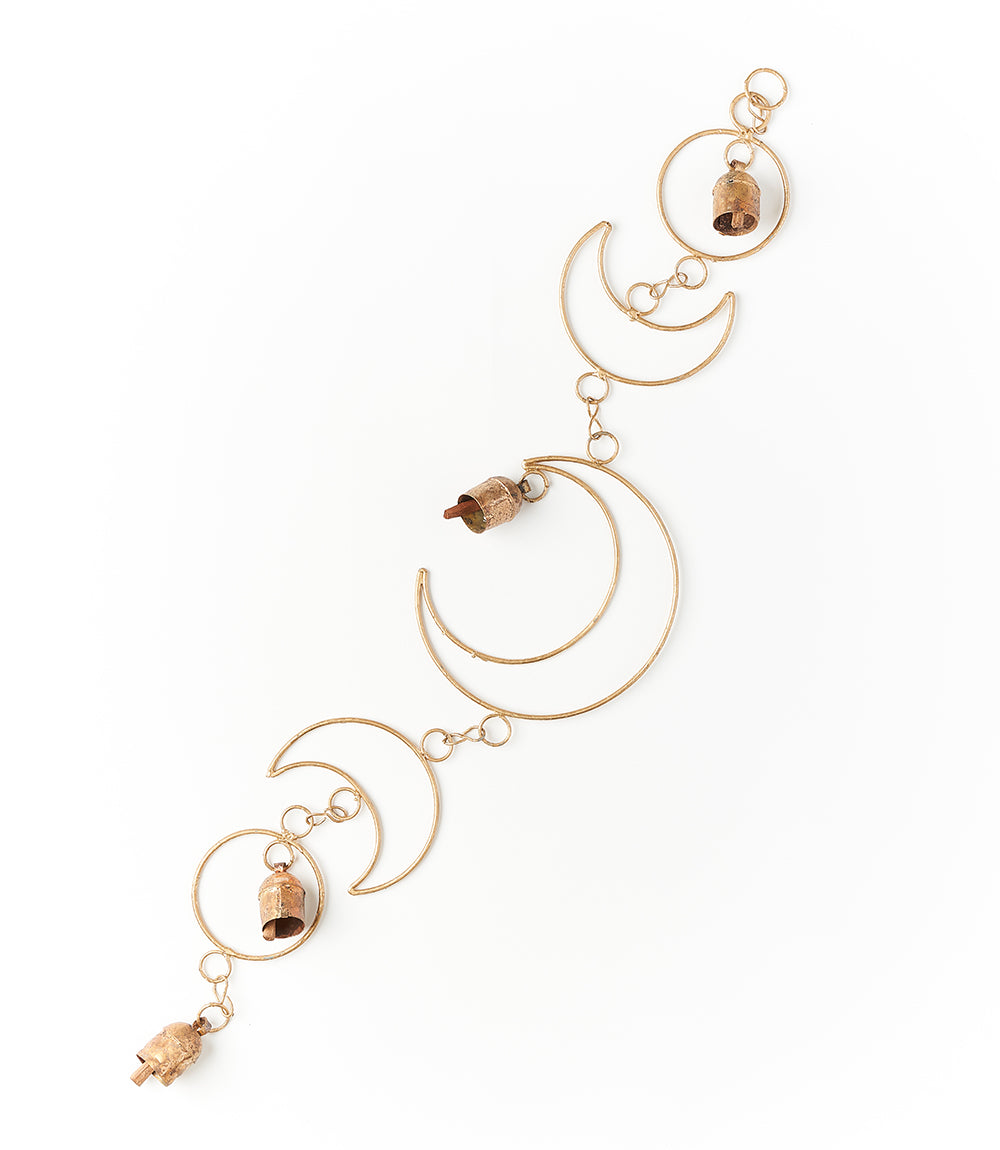 Indukala Large Moon Phase Bell Wind Chime - Home Decor by Matr Boomie - Sumiye Co