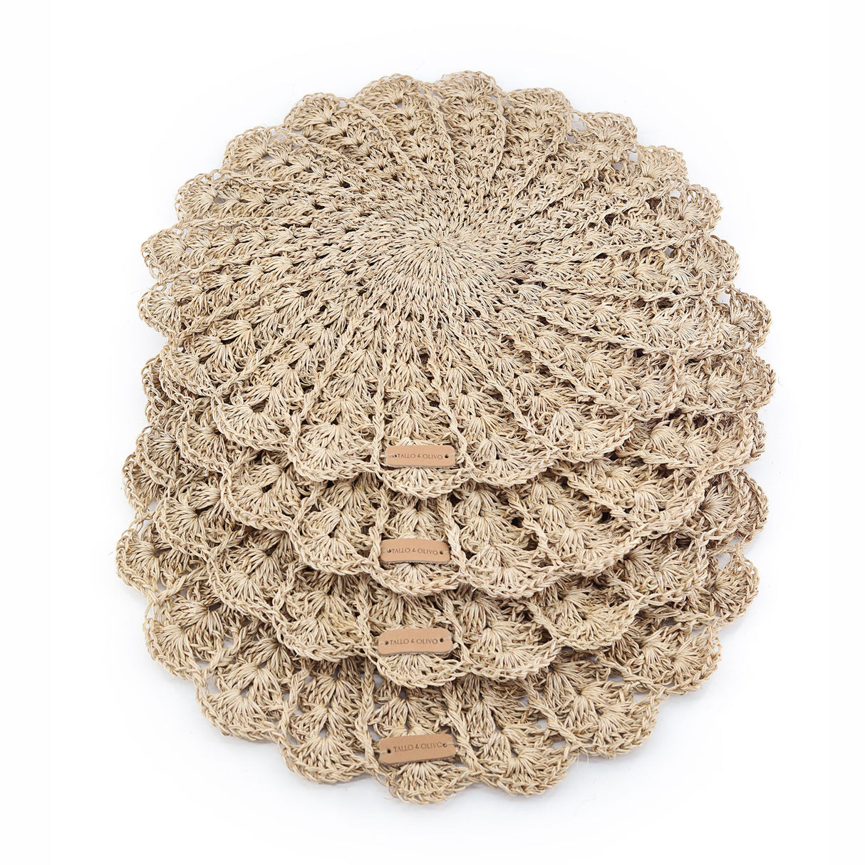 S/4 Hand Crocheted Round Placemat - Gio