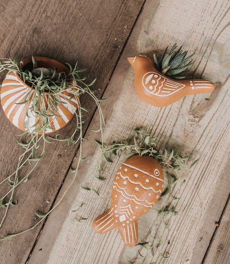 Vasanta Moon Hanging Wall Planter - Terracotta by Matr Boomie - Sumiye Co