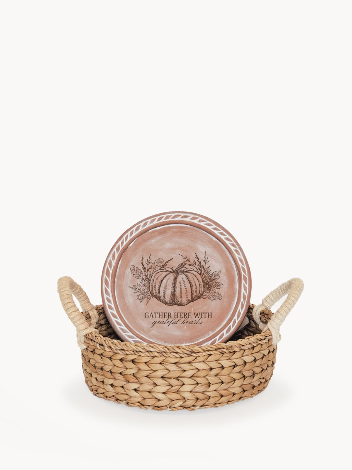 Bread Warmer & Basket - Pumpkin Round-4
