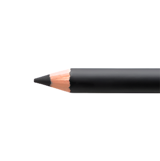 Black makeup pencil on a white background