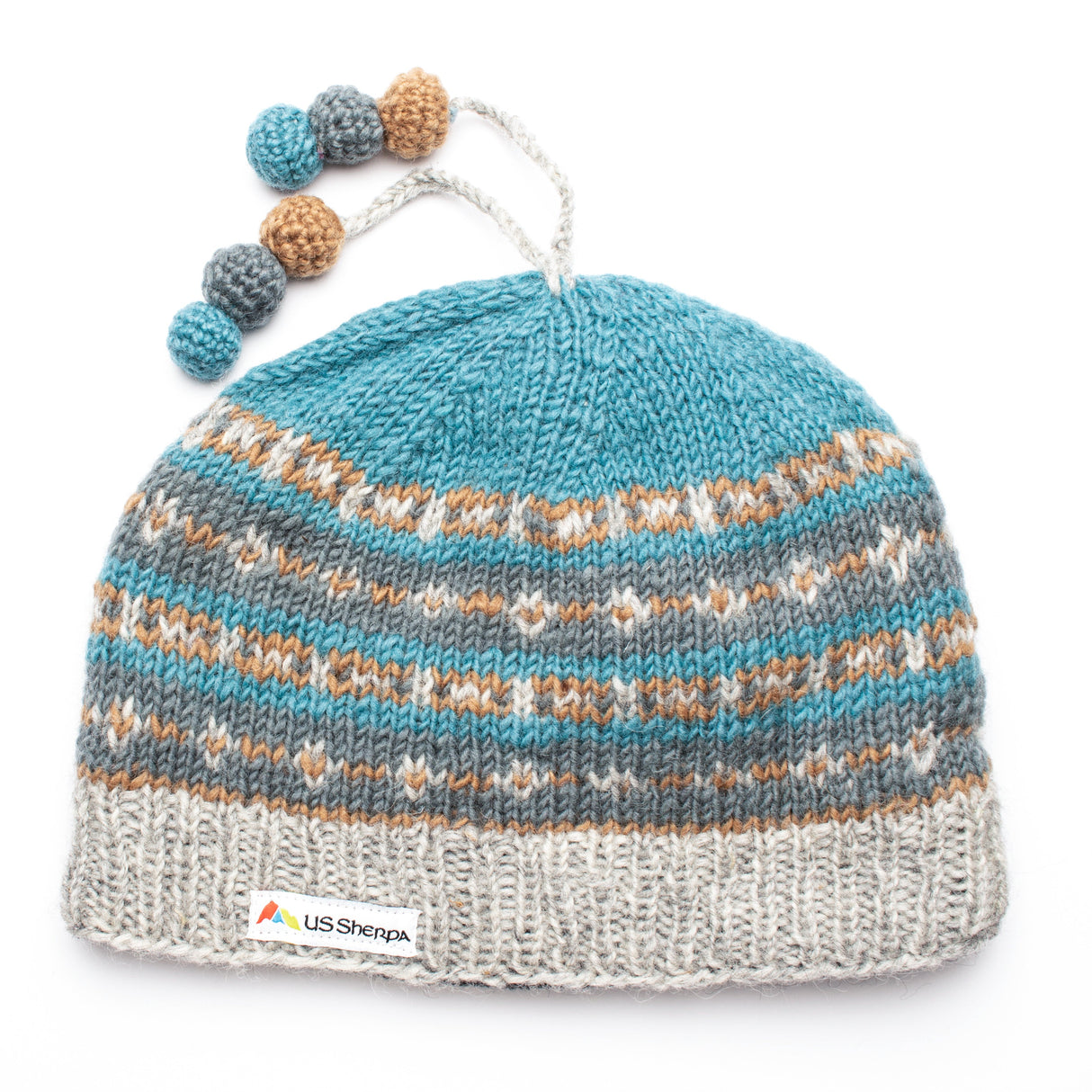 Thame Pom Tassel Hat Grey/Blue - Sumiye Co
