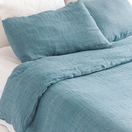 Linen Duvet Cover Set - Denim Blue - Sumiye Co