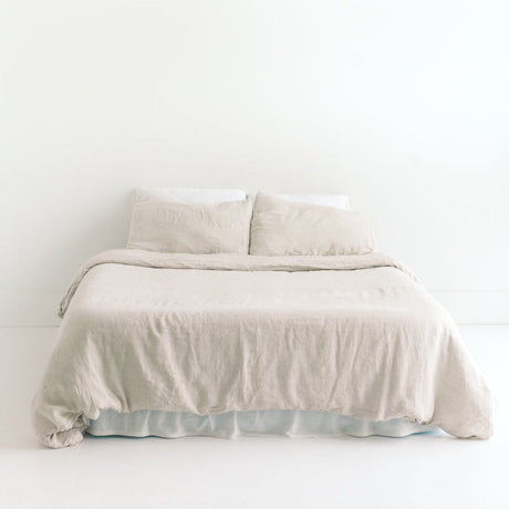 Linen Duvet Cover Set - Natural Chambray - Sumiye Co