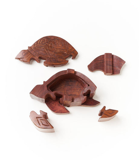 Sea Turtle Puzzle Box - Sustainably Sourced Hand Carved Wood by Matr Boomie - Sumiye Co