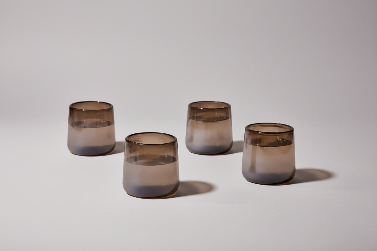 Mario Short Smoke Luster Glass - Set of 4 - Sumiye Co